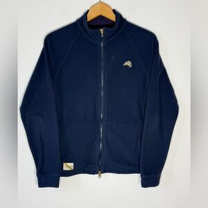 Tracksmith Navy Fleece Jacket with Gold Accent